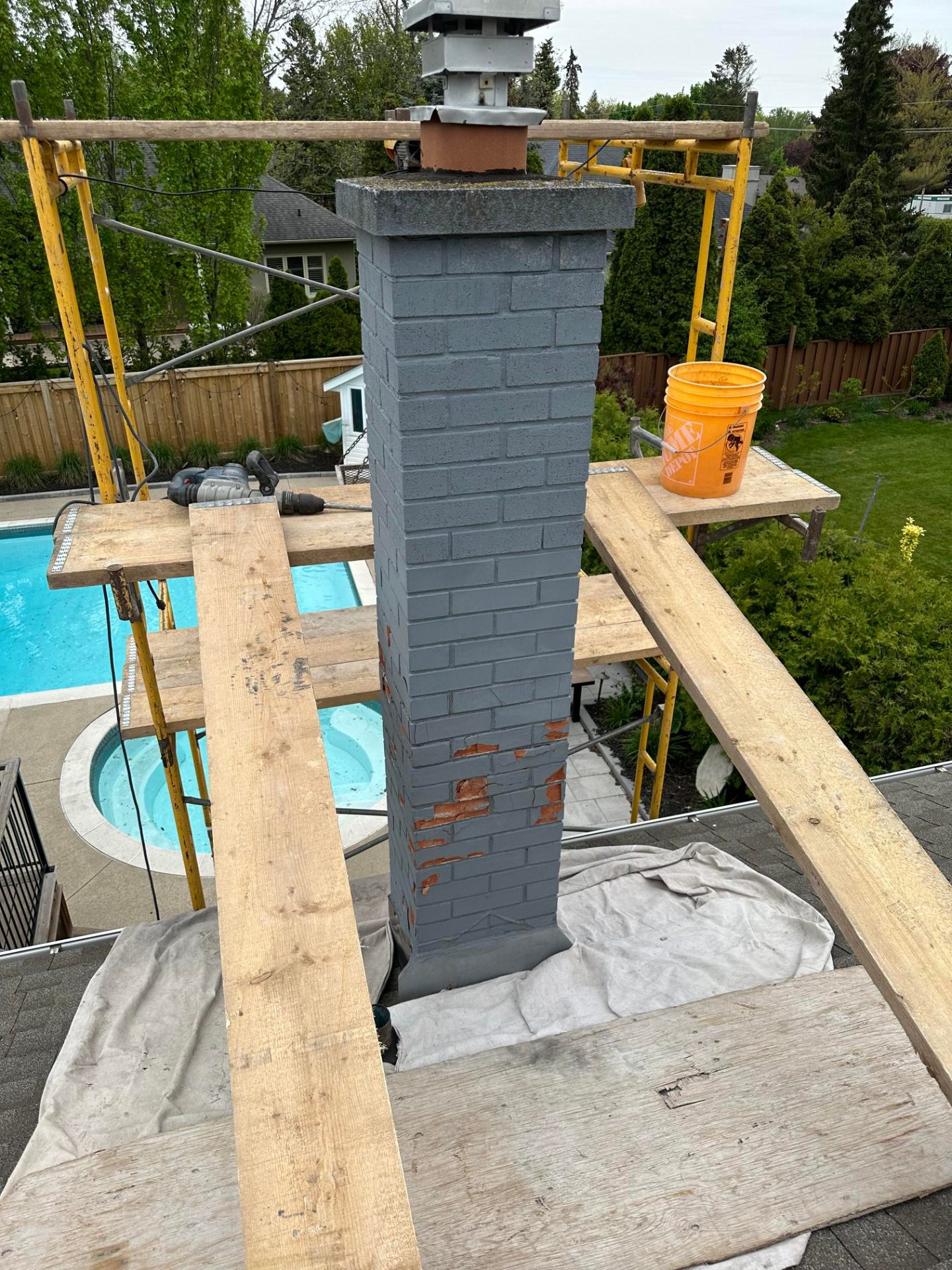 Structural Chimney Rebuild by Fadom Construction in Vaughan, ON